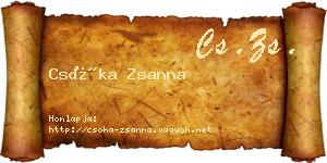 Csóka Zsanna névjegykártya